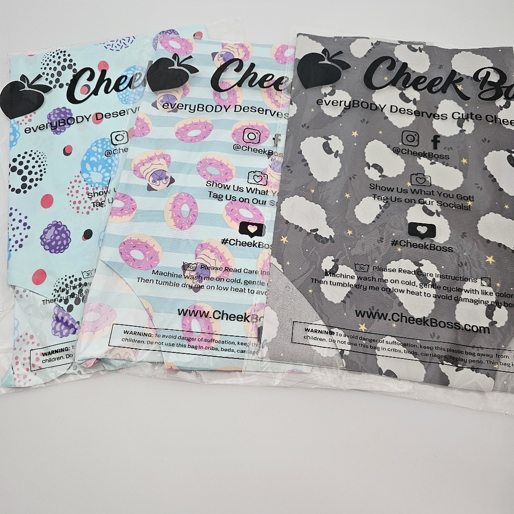 3 pair 3xl Cheek Boss Brief panties Pug, sheep, berries